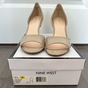Nine West open toe mid heels